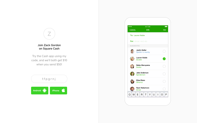 Square Cash App $10 after sending $50 