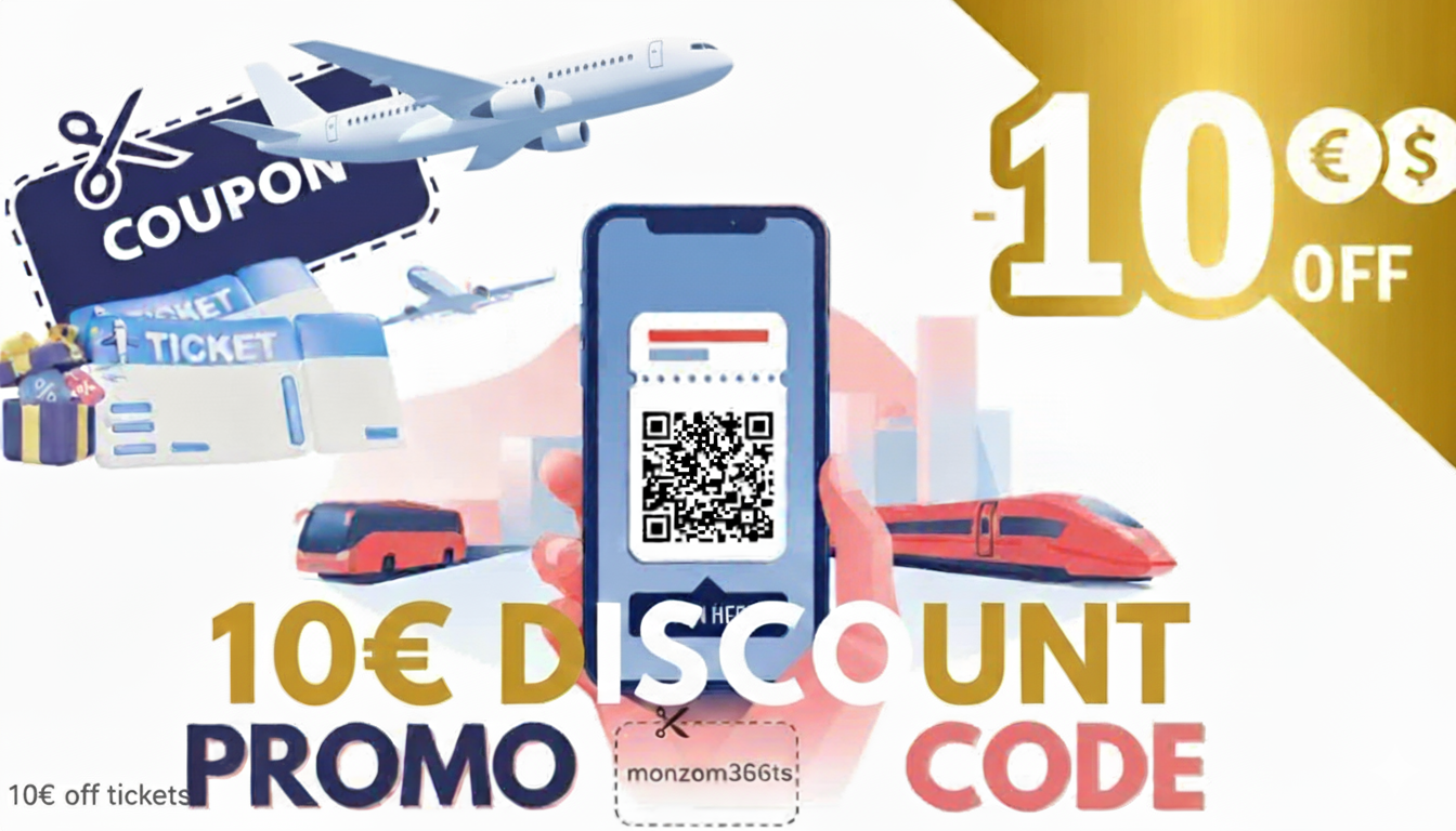 10 EUR instant OFF  Flights, Bus, and Train Tickets!